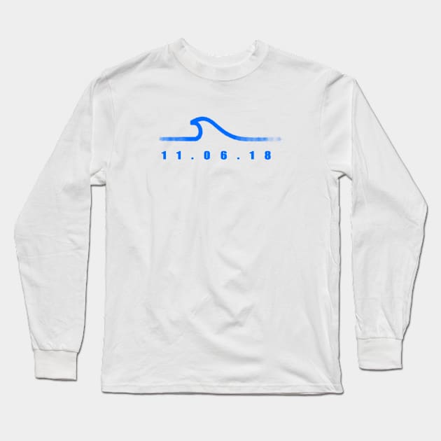 Blue Wave Long Sleeve T-Shirt by SeattleDesignCompany